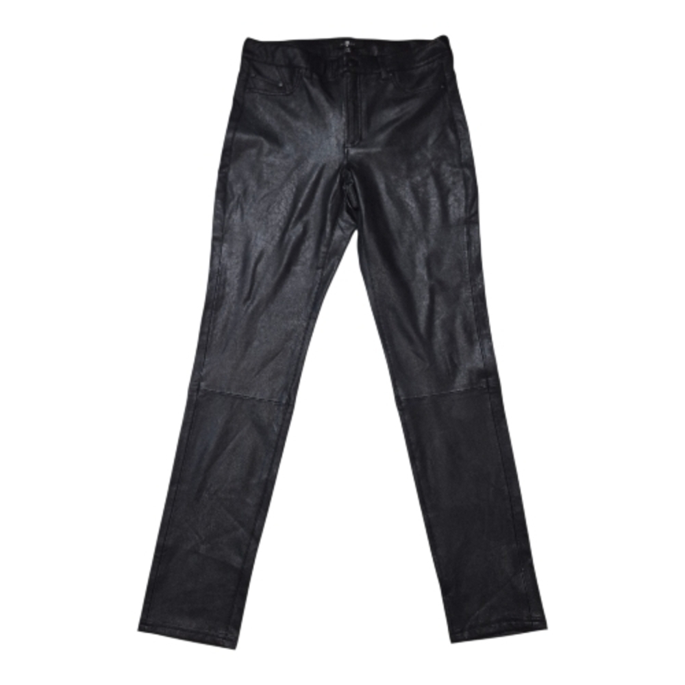7 For All Mankind Pants Black Vegan Leather Skinny Style Women's Size M NWT